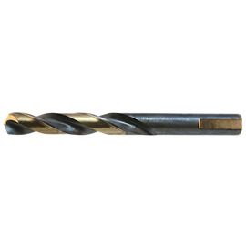 Drillco Nitro Series 350N 1/16" X 1 7/8" Black And Gold Oxide HSS General Purpose Heavy Duty Mechanics Length Drill Bit With 3-Flat Round Shank And 7/8" Spiral Flute (12 Per Pack)