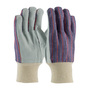Protective Industrial Products Men's Blue Economy Leather Palm Gloves With Canvas Back And Knit Wrist
