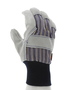 MCR Safety® Small Gray Split Leather Cowhide Palm Gloves With Leather Back And Knit Wrist Cuff