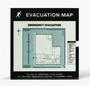 Accuform Signs® 12" X 11.5" Black And White .55" Plastic Directional & Traffic Sign "EVACUATION MAP IN CASE OF EMERGENCY…"