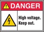 Accuform Signs® 7" X 10" Black/Red/White/Yellow Aluminum Hazard & Emergency Sign "DANGER HIGH VOLTAGE KEEP OUT" Accuform Signs® 7" X 10" Black/Red/White/Yellow Aluminum Hazard & Emergency Sign "DANGER HIGH VOLTAGE KEEP OUT"