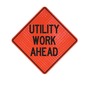Cortina Safety Products 48" X 48" Orange And Black SuperBright Reflective Construction Sign "UTILITY WORK AHEAD" Cortina Safety Products 48" X 48" Orange And Black SuperBright Reflective Construction Sign "UTILITY WORK AHEAD"