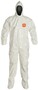 DuPont™ 2X White Tychem® 4000 12 mil Chemical Protective Coveralls (With Hood, Elastic Wrists And Attached Socks)