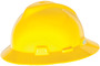 MSA Yellow V-Gard® Polyethylene Full Brim Hard Hat With 4 Point Ratchet Suspension MSA Yellow V-Gard® Polyethylene Full Brim Hard Hat With 4 Point Ratchet Suspension