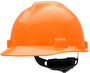 MSA Orange V-Gard® Polyethylene Cap Style Hard Hat With 4 Point Ratchet Suspension MSA Orange V-Gard® Polyethylene Cap Style Hard Hat With 4 Point Ratchet Suspension