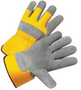 RADNOR™ Large White Shoulder Split Leather Palm Gloves With Canvas Back And Safety Cuff