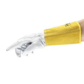 Ansell Size 9 13.39" White and Yellow Goatskin/Cowhide Goatskin Lined Industrial TIG Welders Gloves