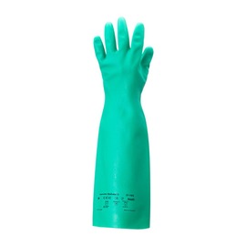 Ansell Size 9 Green AlphaTec Solvex 37-185 Interlock Cotton Lined 22 mil Unsupported Nitrile Chemical Resistant Gloves Ansell Size 9 Green AlphaTec Solvex 37-185 Interlock Cotton Lined 22 mil Unsupported Nitrile Chemical Resistant Gloves