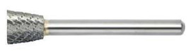 RADNOR™ SN-42DC 1/8" X 3/16" Inverted Cone Shape Double Cut Carbide Burr