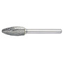 RADNOR™ SH-5DC 1/2" X 1 1/4" Flame Shape Double Cut Carbide Burr