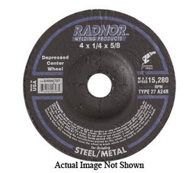 RADNOR™ 4" X .25" X 3/8" Aluminum Oxide Type 27 Depressed Center Grinding Wheel