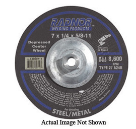 RADNOR™ 7" X .125" X 5/8" - 11" Aluminum Oxide Type 27 Depressed Center Cut Off Wheel