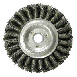 Weiler® 4" X 5/8" - 1/2" Dualife™ Steel Knot Wire Wheel Brush