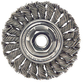 Weiler® 4" X 3/8" - 24" Dualife™ Mighty-Mite™ Stainless Steel Knot Wire Wheel Brush