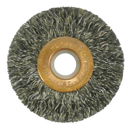 Weiler® 2" X 1/2" - 3/8" Copper Center™ Steel Crimped Wire Small Diameter Wheel Brush