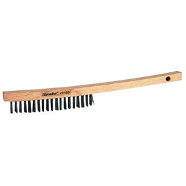 Weiler® 6" Steel Vortec Pro® Scratch Brush With Wood Curved Handle Handle