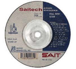 United Abrasives 4 1/2" X 3/32" X 5/8" - 11 Saitech Ultimate Performance™ Ceramic Aluminum Oxide Type 27 / Type 42 Cut Off Wheel