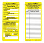 Brady® 7.625" X 3.125" Black/Yellow/White SCAFFTAG® Rigid Polyester Tag (100 Per Pack) "SCAFFTAG CAUTION INCOMPLETE SCAFFOLD"