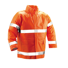 Tingley Small Hi-Viz Red And Orange 29" Comfort-Brite® 14 mil PVC And Polyester Rain Jacket