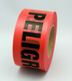 RADNOR™ 3" X 1000' Red 1.5 mil Polyethylene Primeguard Barricade Tape "DANGER PELIGRO"