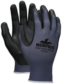 MCR Safety® X-Small NXG 13 Gauge Black Nitrile Palm And Fingertips Coated Work Gloves With Black Nylon Liner And Knit Wrist