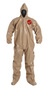DuPont™ 3X Tan Tychem® 5000 18 mil Chemical Protective Coveralls (With Hood, Elastic Wrists And Attached Socks)