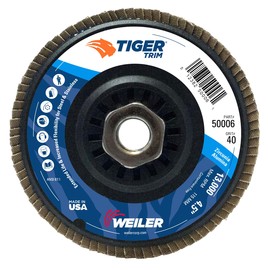 Weiler® Tiger® Trim 4 1/2" X 5/8" - 11" 40 Grit Type 29 Flap Disc