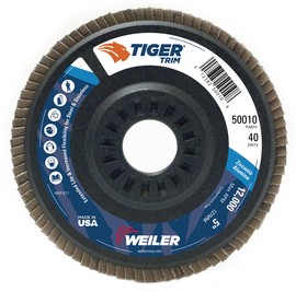 Weiler® Tiger® Trim 5" X 7/8" 40 Grit Type 29 Flap Disc