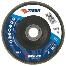 Weiler® Tiger® 6" X 7/8" 60 Grit Type 29 Flap Disc