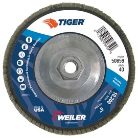 Weiler® Tiger® 6" X 5/8" - 11" 40 Grit Type 29 Flap Disc