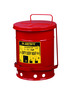 Justrite® 6 Gallon Red Galvanized Steel Oily Waste Can