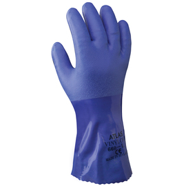 SHOWA™ 2X Blue ATLAS® Cotton Lined 1.3 mm PVC And Cotton Chemical Resistant Gloves