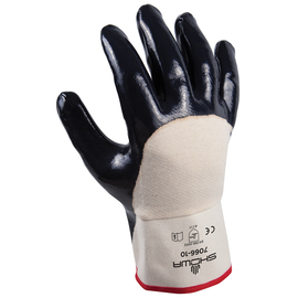 SHOWA® Size 8  Heavy Duty Nitrile Palm Coated  Work Gloves With White Liner And Safety Cuff