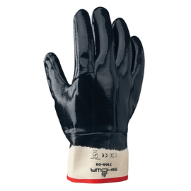 SHOWA® Size 10  Heavy Duty Nitrile Full Coated  Work Gloves With Cotton Liner And Safety Cuff