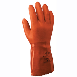 SHOWA™ Large Orange ATLAS® Cotton Lined PVC Chemical Resistant Gloves