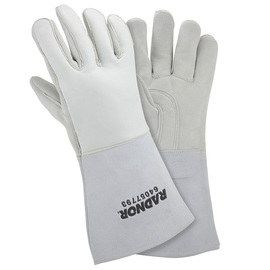 RADNOR™ Medium 14" Gray Premium Leather/Elkskin Foam Lined Hot/Heavy Material Handling Welders Gloves