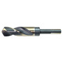 Drillco Nitro Series 1000N 17/32" X 6" Black And Gold Oxide HSS S&D Drill Bit With 1/2" Flat Reduced Shank And 3" Spiral Flute