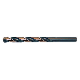 Drillco Series 400E 3/16" X 3 1/2" Black And Gold Oxide HSS Heavy Duty Jobber Length Drill Bit With Straight Shank And 2 5/16" Flute