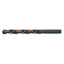 Drillco Series 400E 1/4" X 4" Black And Gold Oxide HSS Heavy Duty Jobber Length Drill Bit With Straight Shank And 2 3/4" Flute