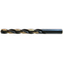 Drillco Nitro Series 440N Letter F X 4 1/8" Black And Gold Oxide HSS Heavy Duty Jobber Length Drill Bit With Straight Shank And 2 7/8" Flute