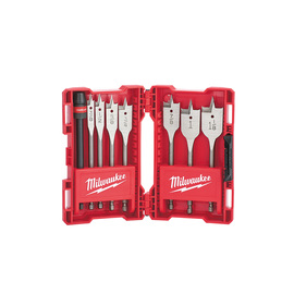 Milwaukee® 3/8" - 1 1/8" X 6" X 1/4" Hex Shank Flat Boring Drill Bit Set