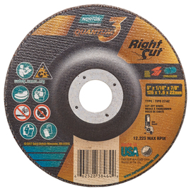 Norton® 5" X 1/16" X 7/8" Quantum3™ RightCut 36 Grit Ceramic Type 27/42 Cut Off Wheel