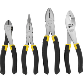 Stanley® Drop Forged Steel 4 Piece Plier Set With Slip-Resistant Bi-Material Handle