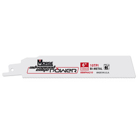 Morse® 1" X .042" X 6" Bi-Metal Reciprocating Saw Blade 10 Teeth Per Inch