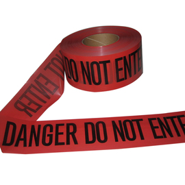 Harris Industries 3" X 1000' Red 3 mil Polyethylene BT Series Barricade Tape "DANGER DO NOT ENTER"