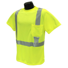 Radians Large Hi-Viz Green RADWEAR® Birdseye™ Max-Dri™ Moisture Wicking Polyester Mesh T-Shirt