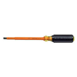 Klein Tools 12 3/8" Silver/Yellow/Black Induction Hardened Steel Screwdriver With High-Dielectric Plastic Handle