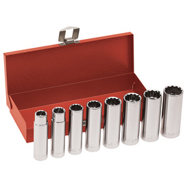 Klein Tools 1/2" Silver/Red Steel Wrench Set