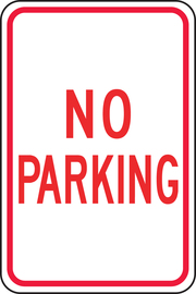 Accuform Signs® 18" X 12" Red/White Engineer Grade Reflective Aluminum Parking And Traffic Sign "NO PARKING"