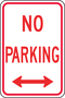 Accuform Signs® 18" X 12" Red/White Engineer Grade Reflective Aluminum Parking And Traffic Sign "NO PARKING"